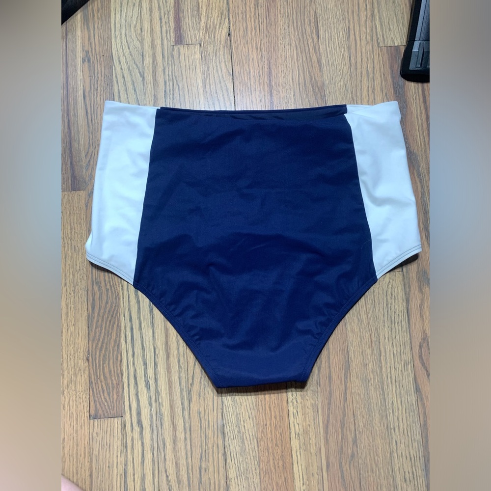 NWT Tory Burch swim suit bottoms navy blue white XL - Picture 5 of 11